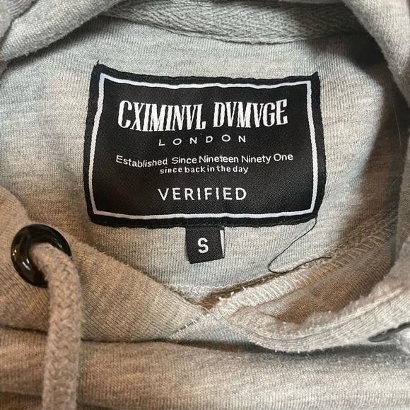 Light Grey Distressed Sweatshirt size Small - Picture 2 of 3